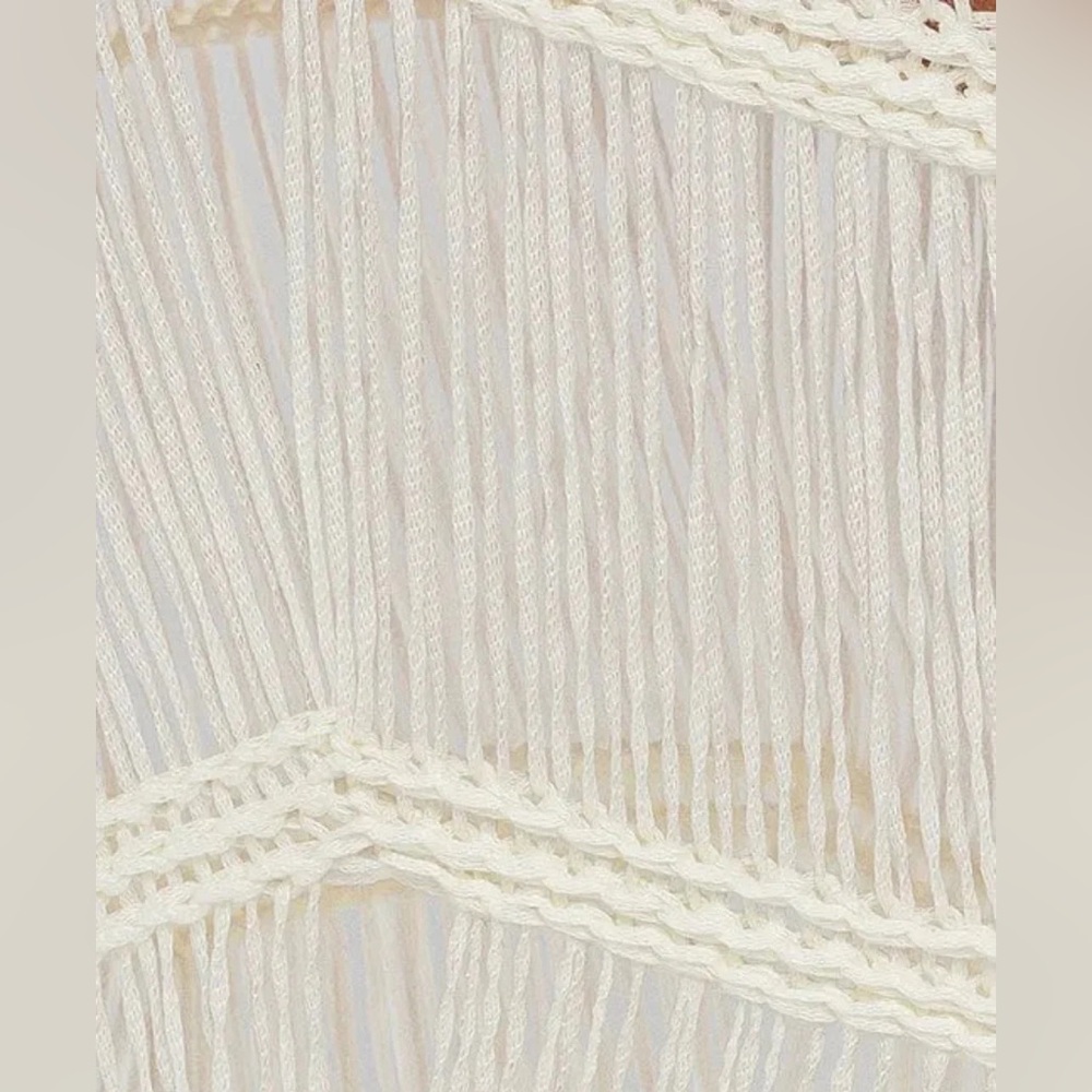 LE LIS Boho Fringe Chevron Pattern Western Maxi Dress Beach Cover Up Caftan NWT - Picture 6 of 9